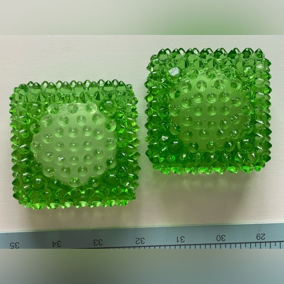 Vintage Green Candle Votive Set of Two - Picture 4 of 9